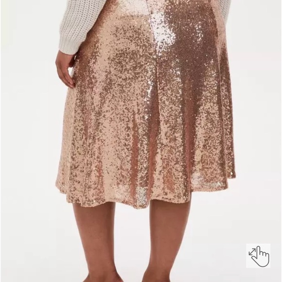 NWT Torrid SIZE 2 Gold Sequin A-line midi skirt - Picture 7 of 10